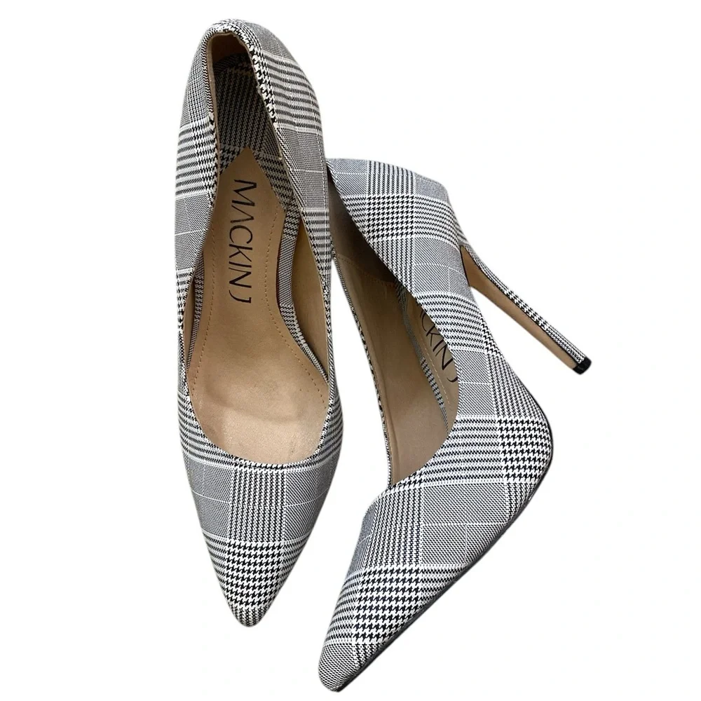 Classic Chic Pointed Toe Houndstooth Stiletto Pumps